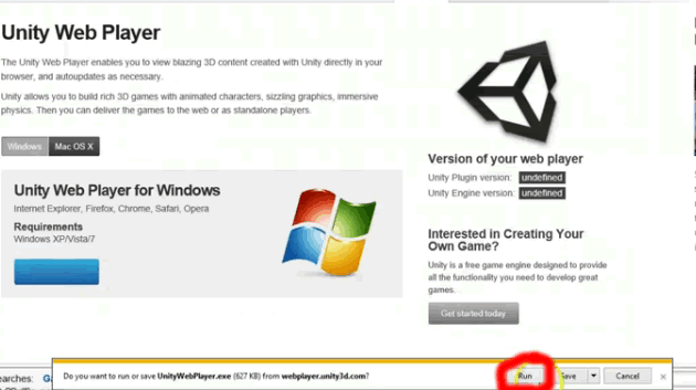 Unity 3D web player telepítési útmutató 3